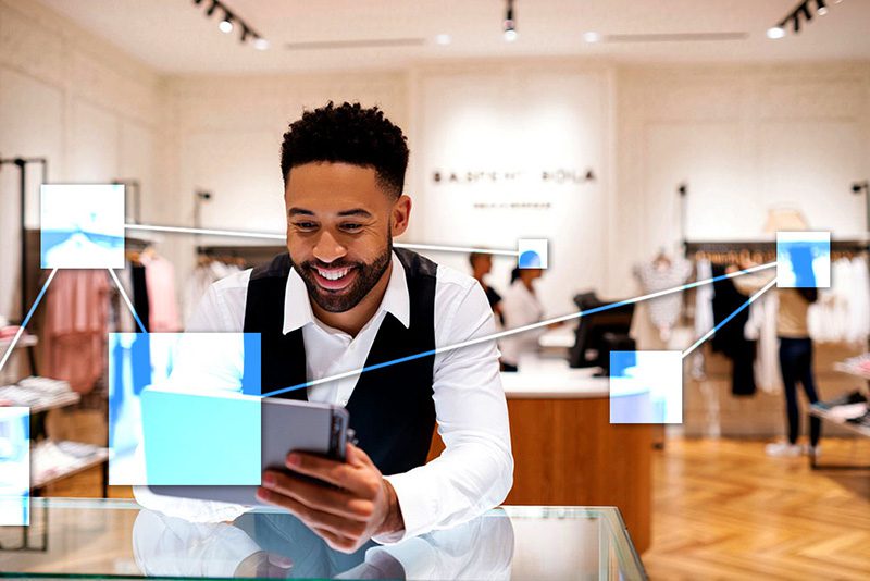 Retail owner utilizing TVI 1 Retail shop owner utilizing TVI business management software - integrated POS, CRM, accounting and inventory.